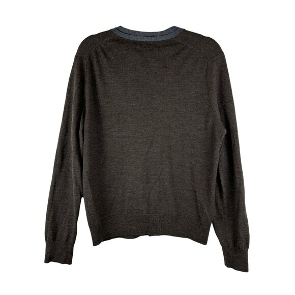 Banana Republic Women's L 100% Extra Fine Merino Wool Cardigan Sweater Brown - Picture 2 of 12
